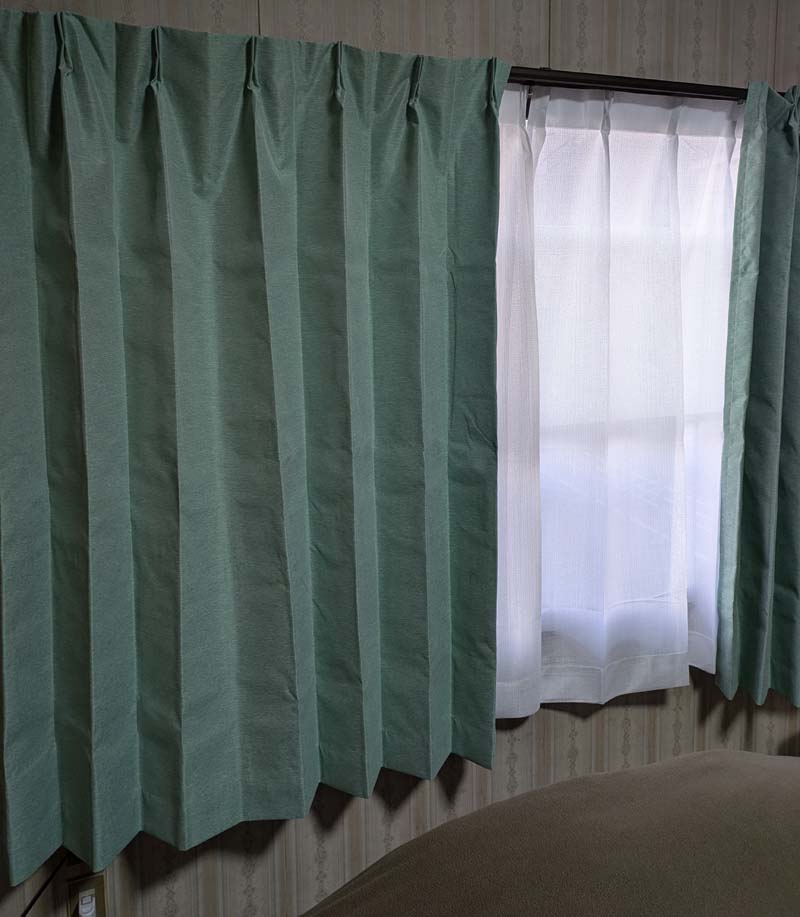 Aサイズ：幅100cm×丈80cm～250cm：カーテン2枚組＋レースカーテン2枚組