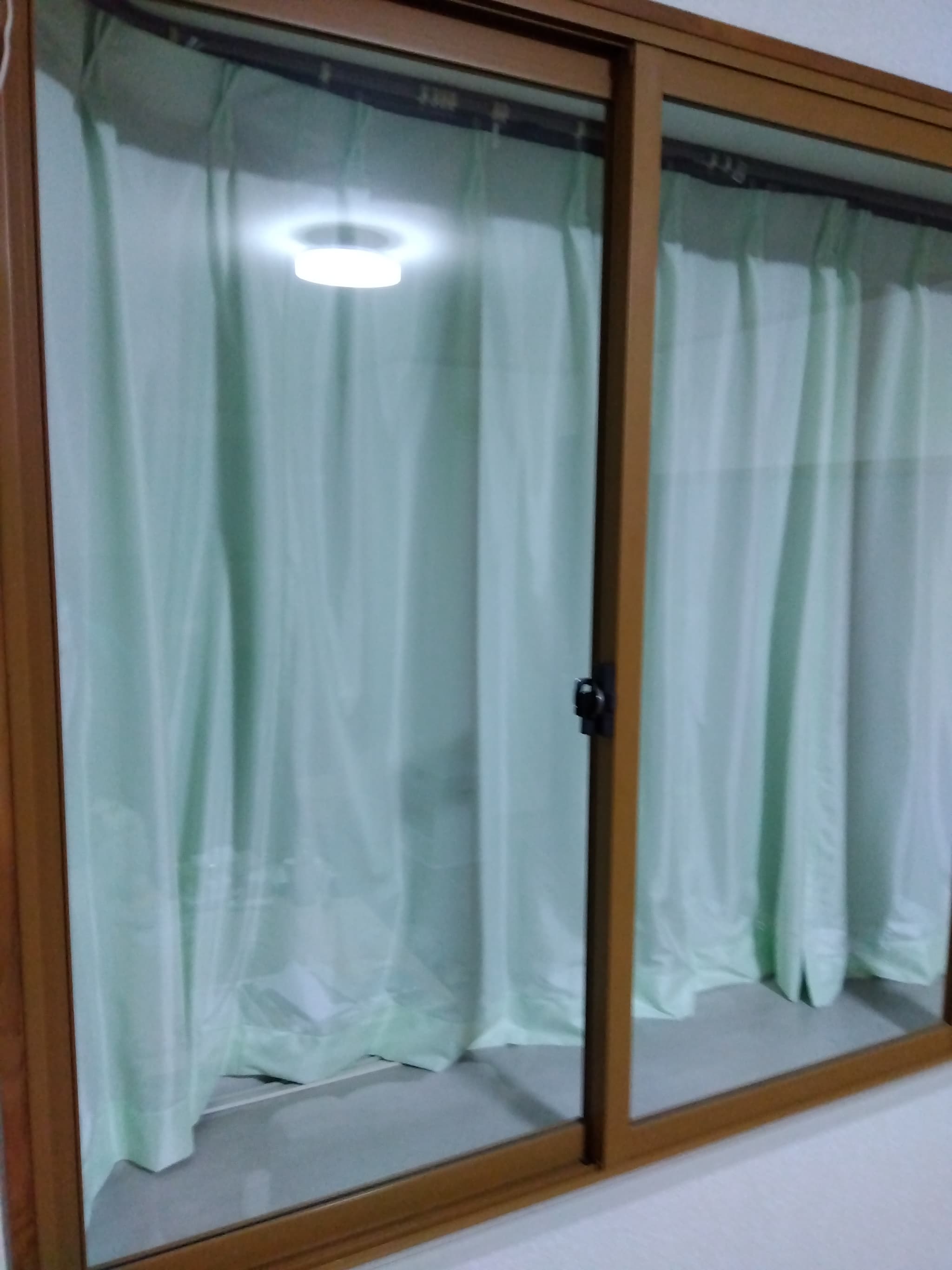 Aサイズ：幅100cm×丈78cm～248cm：2枚組 昼夜目隠し防炎レースカーテン